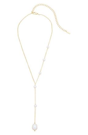 st. Moran Freshwater Pearl Y-Necklace in White at Nordstrom