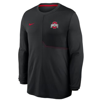 Nike Ohio State Sideline Coach Nike Mens Dri-FIT College Long-Sleeve Top in Black | 03B1053YOH-GQK