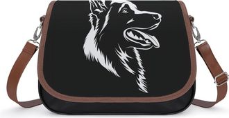 Generic Black German Shepherd Crossbody Bags for Women Shoulder Messenger Bag Purse Handbags