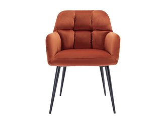VENTE-UNIQUE.COM Set de 2 sillas tela terracota