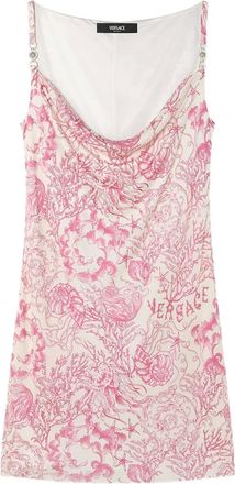Versace Abito corto Underwater Barocco - Rosa