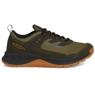 Keen Hightrail WP Leather Textile Mens Outdoor Trainers - Winter Moss Gold Flame - Size:UK 10.5