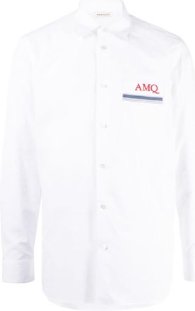 Alexander McQueen embroidered monogram logo shirt - men - Cotton - 15 3/4 - White