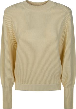Victoria Beckham Ribbed Knit Crew Neck Sweater