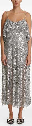 Pinko Abito midi con paillettes e ruches - Grigio