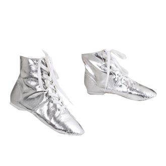 Generic Jazz Boots for Girls Women Shinny Metallic Pu Jazz Dance Boots Shoes Lace Up Jazz Boots Ankle Length Dance Shoes Kids Adult Split Sole Ballroom Dancin