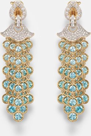 Marina B Pampilles 18kt gold drop earrings with diamonds and zircons