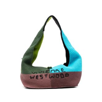 Vivienne Westwood Crochet-knit Logo-embroidered Shoulder Bag
