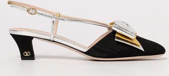 Valentino Garavani Slingback Bowow Valentino Garavani in nappa laminata e tessuto con fiocco