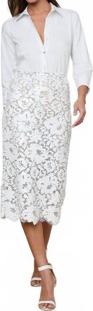L'agence Makena Pencil Skirt In White