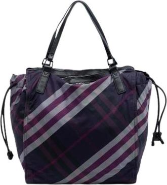 Burberry Pre-owned Tote Bags, female, Purple, Size: ONE SIZE Pre-owned Buckleigh Tote Bag