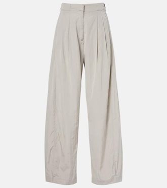 The Row Pleated silk-blend straight pants