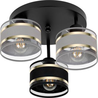 OEM L&aacute;mpara De Techo Negra Con Pantallas, Metal Industrial, 3xe27, Iluminaci&oacute;n Led Moderna Para Sal&oacute;n, Cocina, Dormitorio, Habitaci&oacute;n Infantil, Loft