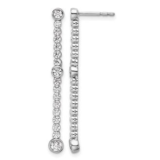 Diamond2Deal 14k White Gold 1 Ct Lab Grown Diamond Drop Dangle Earrings