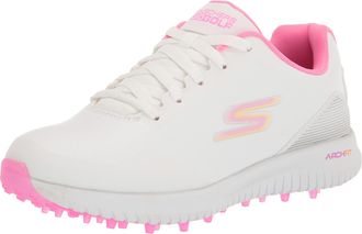 Skechers Womens Go Golf Max Arch Fit Spikeless Golf Shoe Trainers, White Pink Waterproof, 3 UK