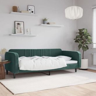 vidaXL Vidaxl - Furniture Limited - Sof&aacute; Cama Sin Colch&oacute;n Terciopelo Verde Oscuro