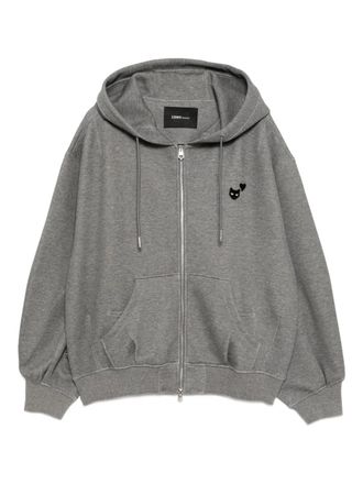 Songzio panther-embroidered hoodie - Grey