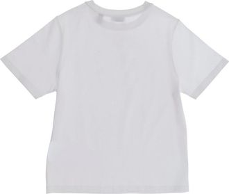 Burberry Boys Crew Neck T-Shirt White Cotton T-Shirts And Polos