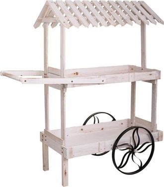 Wanderlust Deco Carro Expositor De Madera Blanco 119x68x138