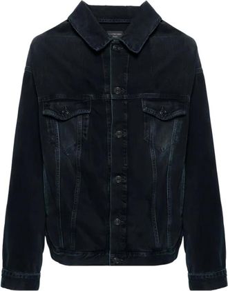 Balenciaga Off-Shoulder Denim Jacket - Heren - Spijkerjassen - Blauw - S - Denim - Jassen