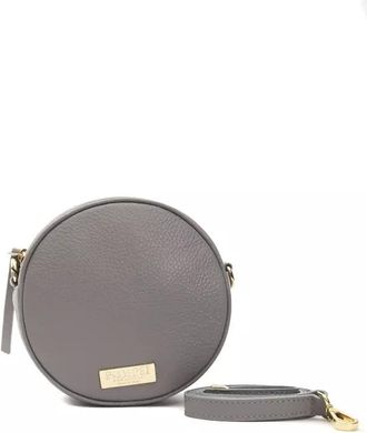 Pompei Donatella Gray Leather Crossbody Womens Bag