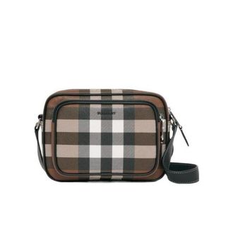 Burberry Dark Birch Brown Check-Print Compact Messenger Bag