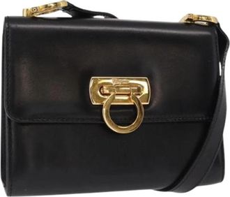 Ferragamo Pre-owned Leren Schoudertas - Dames - Vintage Schoudertas - Zwart - ONE Size - Leer - Vintage