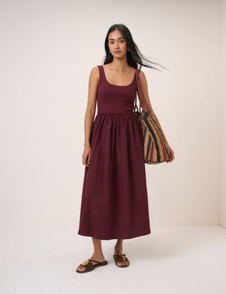 Nobody's Child Burgundy Colorado Midi Dress