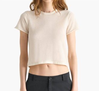 ATM Anthony Thomas Melillo Cashmere Pre-School Boy Tee In Chalk