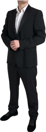 Dolce & Gabbana Zwart Slim Fit 2-Delig Pak - Heren - Business pakken - Zwart - 2XL - Wol - Kostuums