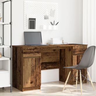 Berkfield Home Desk Old Wood 140x49x76 cm Engineered Wood in Brown | Size: 140 x 49 x 76 cm