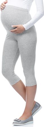 Be Mammy Womens Maternity 3/4 Leggings 03(Melange, 3XL)