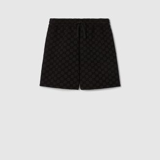 Gucci Printed Jersey Basketball Shorts, Size XXXL, Black, Ready-to-wear