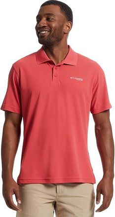 Columbia Freezer Polo Mens Short Sleeve Knit Sunset Red : LG, Polyester
