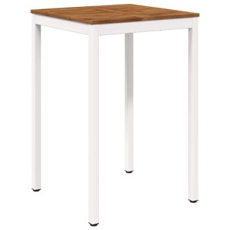 vidaXL Mesa De Bar Para Jard&iacute;n Natural Y Blanco 70 X 68,5 X 105 Cm Vidaxl