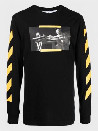 Off-white Mens Carav Painting L/S Tee Black - Size X-Small