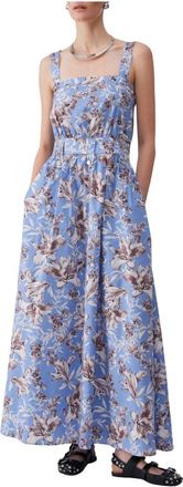 Liu Jo Poplin Maxi Jurk - Dames - Maxi kleedjes - Blauw - L - Katoen - Kleedjes