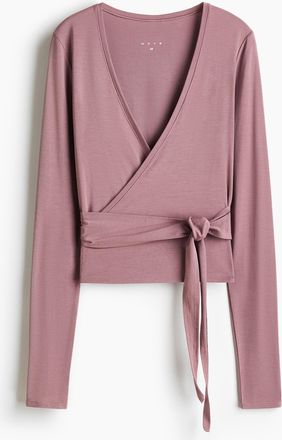 H&M Sportshirt im Wickelschnitt aus Modal - Pink