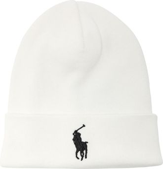 Polo Ralph Lauren Logo-embroidered Cotton Beanie - Cream - One Size