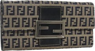 Fendi Pre-owned Wallets, female, Blue, Size: ONE SIZE Pre-owned Canvas Wallet