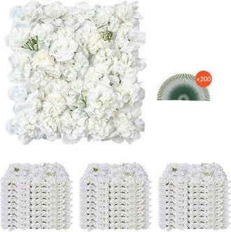 OEM Panel 3d De Flores Artificial Para Pared 24 Piezas 38 X 38 Cm Fondo De Pared Con Flores Artificiales Sin Costuras Instalaci&oacute;n F&aacute;cil Para Bodas, Hogar,