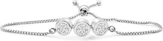 SuperJeweler 3 Carat Lab Grown Diamond Bolo Bracelet In Sterling Silver, Adjustable 6-9 Inches