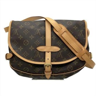 Louis Vuitton Tweedehands Canvas Louis Vuitton tassen - Dames - Vintage Schoudertas - Bruin - ONE Size - Vintage