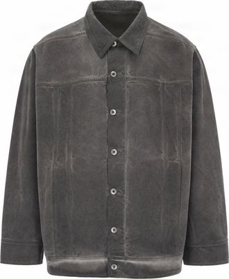 Rick Owens Jumbo Worker Washed Organic Cotton Denim Jacket