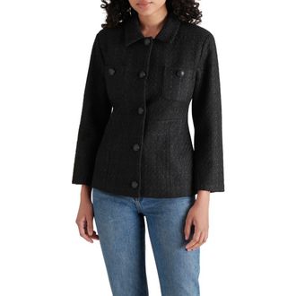 Steve Madden Eponine Tweed Blazer in Black at Nordstrom Rack, Size Small