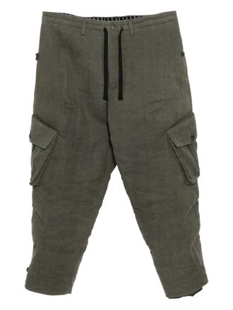Yohji Yamamoto striped trousers - men - Silk/Linen/Flax/Linen/Flax/Cotton - 3 - Grey