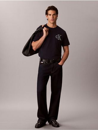 Calvin Klein Jeans Calvin Klein Mens Varsity Monogram Patch T-Shirt - Blue - XL
