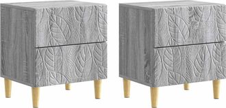 vidaXL Mesita De Noche 2 Uds. Sonoma Gris 43 X 34,5 X 48 Cm Vidaxl