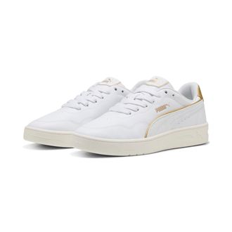 Puma Sneaker PUMA COURT LALLY DAYINIGHT, Damen, Gr. 37,5, weiss (puma wei&szlig;, puma wei&szlig;, puma gold), Synthetik, Schuhe Sneaker