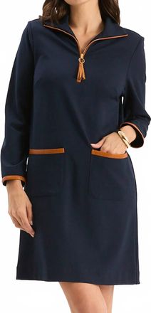 Tyler B&ouml;e Womens Helena Pointe Trimmed Dress In Navy
